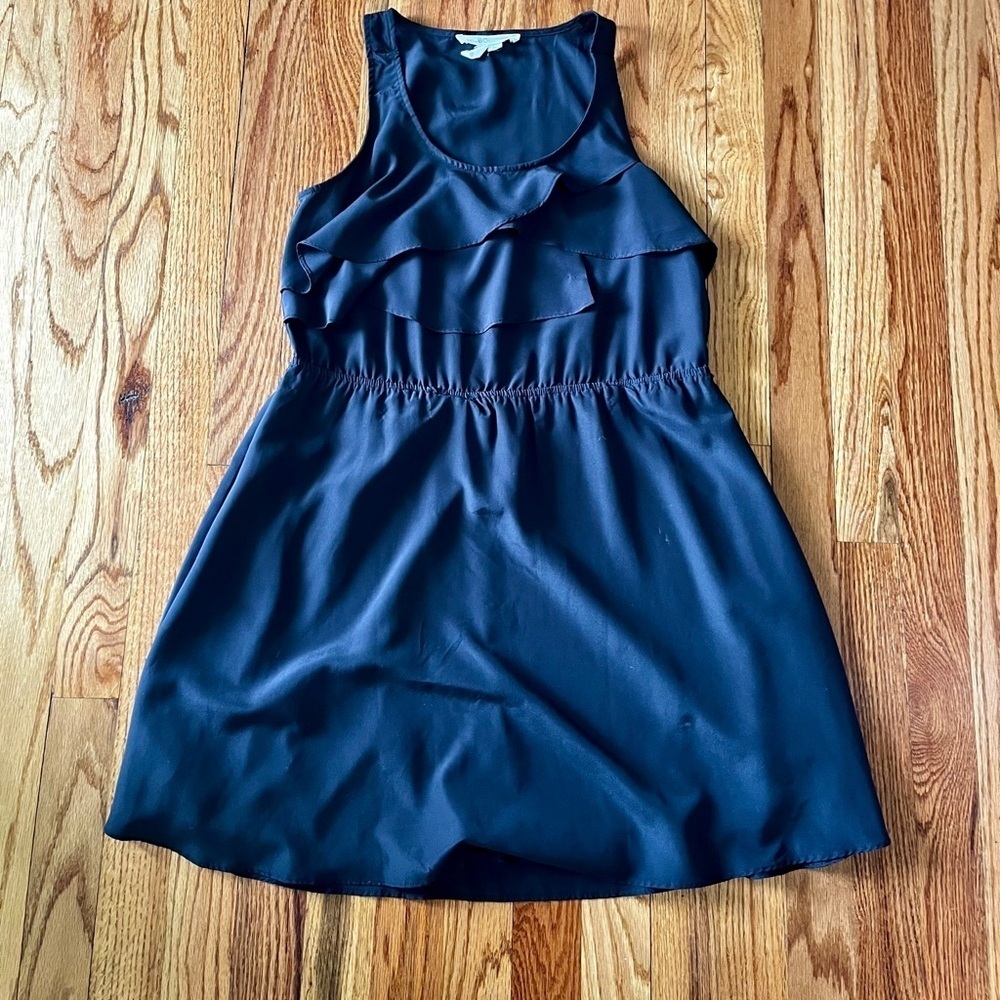 BCBGeneration Black Dress - XS - tank, above the knee, with ruffles